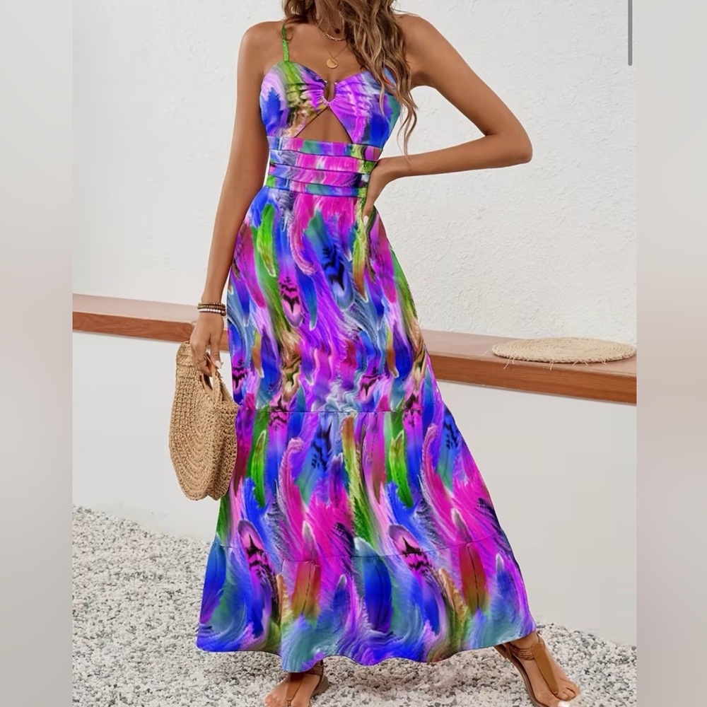 Colorful Abstract Maxi Dress